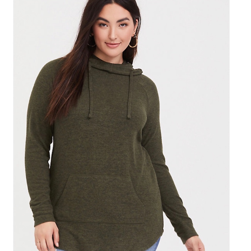Torrid Olive Green Tunic Sweater